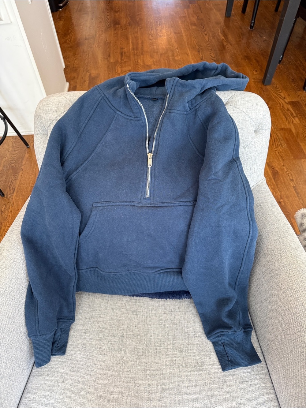 Women’s Navy Half-Zip Hoodie Sweater